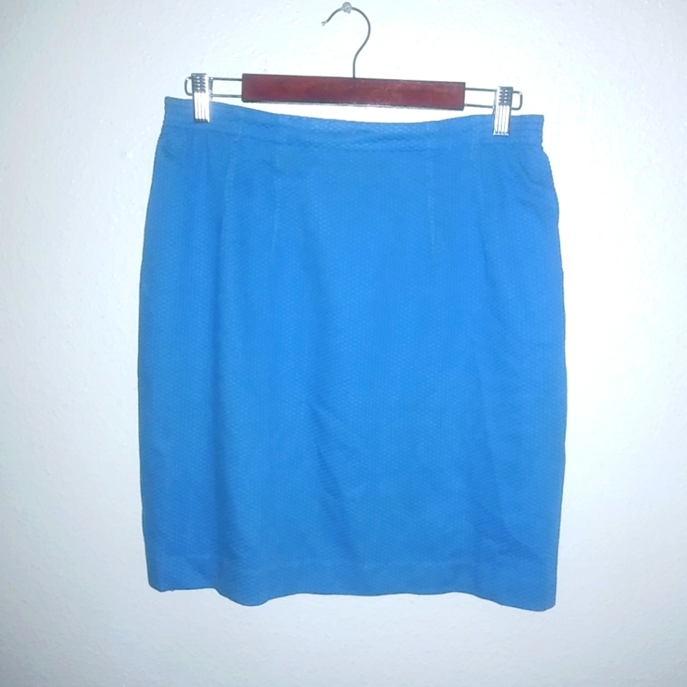 Anne Crimmins JM Collections 12 Blue Cotton Mini Skirt